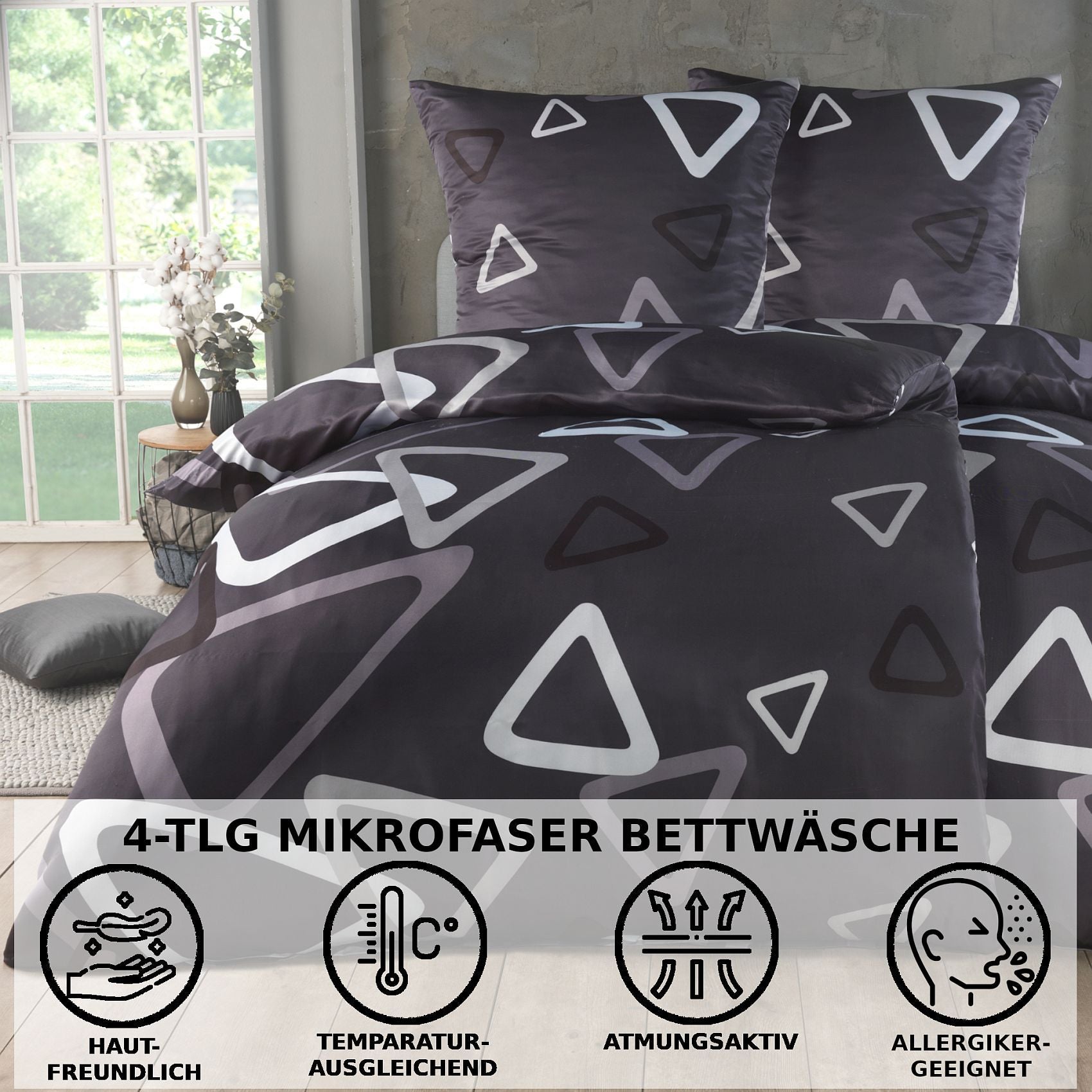Bettbezug-Set, GRAUE-BOX für Schlafzimmer – Detailansicht 14