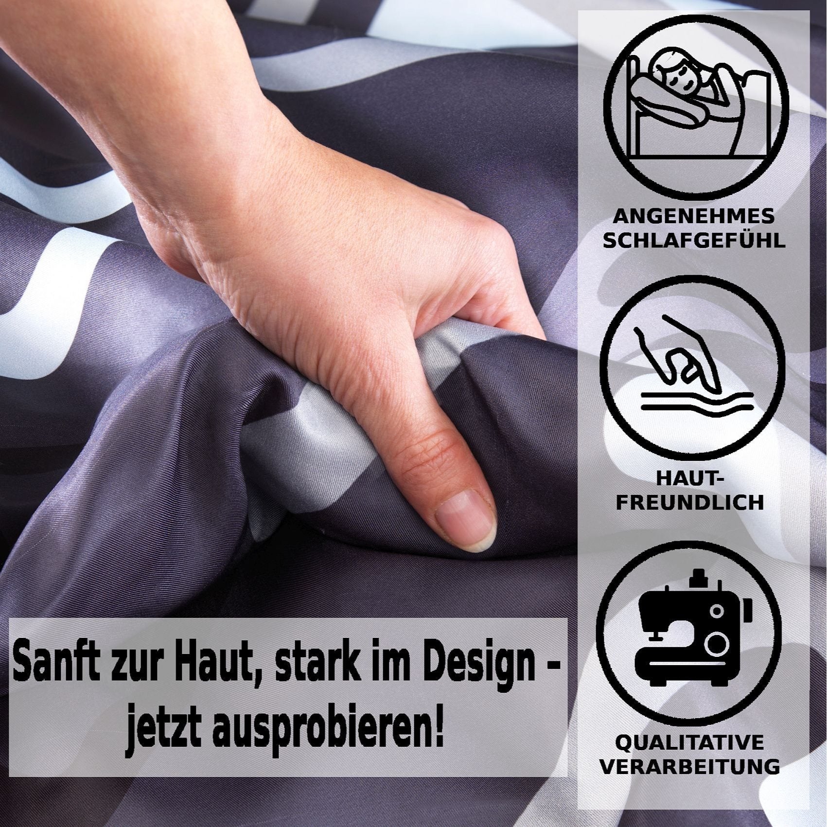 Bettbezug-Set, GRAUE-BOX für Schlafzimmer – Detailansicht 16