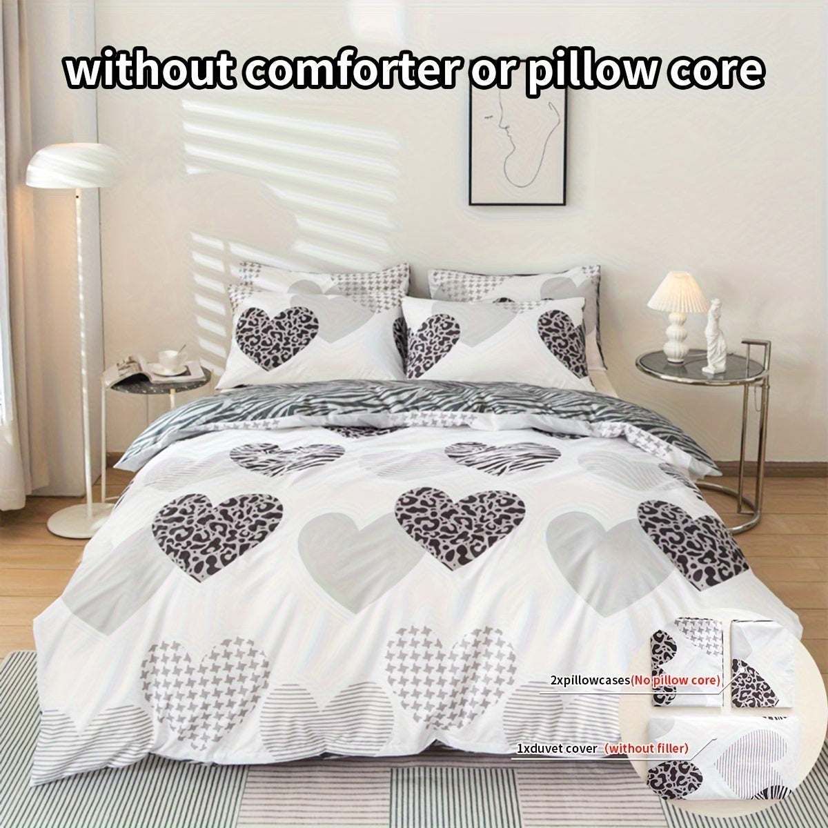 Bettbezug-Set, Liebe Leopardenmuster für Schlafzimmer und Bett – Detailansicht 3