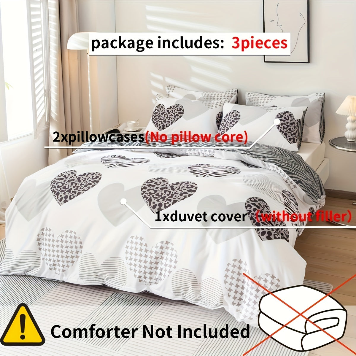 Bettbezug-Set, Liebe Leopardenmuster für Schlafzimmer und Bett – Detailansicht 9