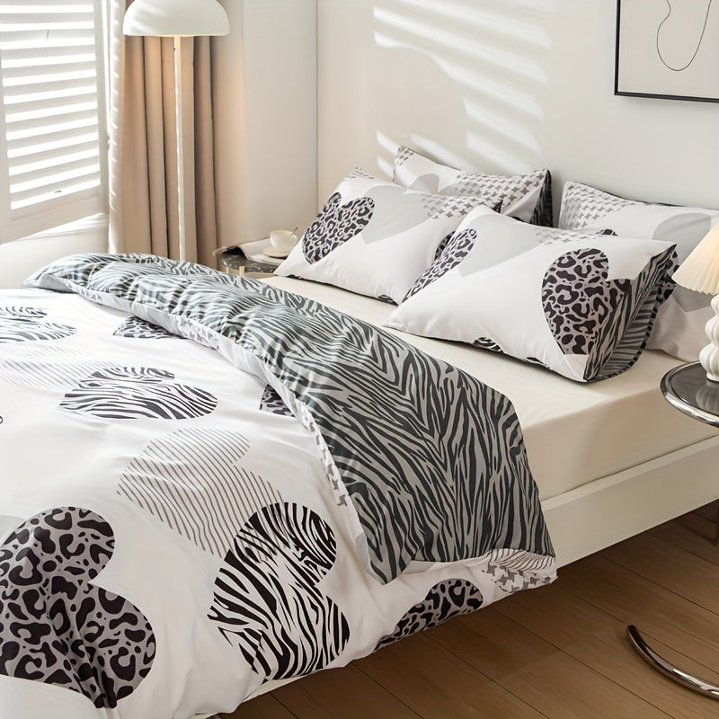 Bettbezug-Set, Liebe Leopardenmuster für Schlafzimmer und Bett – Detailansicht 10