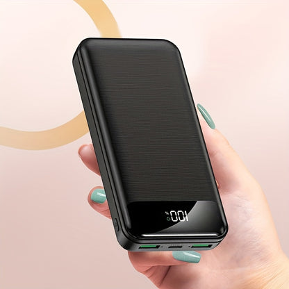 50000mAh Großkapazitäts-Portable Powerbank, USB/Micro/Type-C-Anschluss, LED-Digitalanzeige für Stromverbrauch, Geeignet für Schnellladung von Mobiltelefonen/Android-Elektrogeräten, Abnehmbare Notstrombatterie für den Außenbereich, Sichere Lithium-Batterie