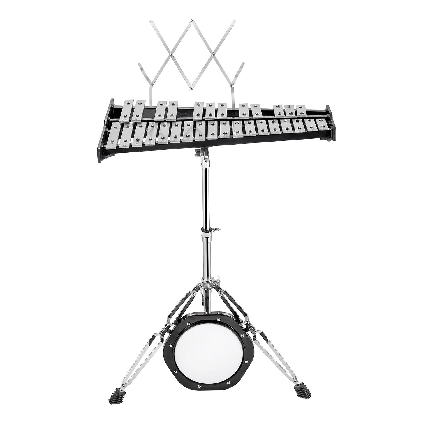 VEVOR 30-Noten-Glockenspiel-Xylophon-Set, professionelles Schlaginstrumentenset mit Schlägeln, Trommelstöcken, Notenständer, 8" Übungspad, verstellbarem Ständer und Tragetasche für Schüler und Erwachsene