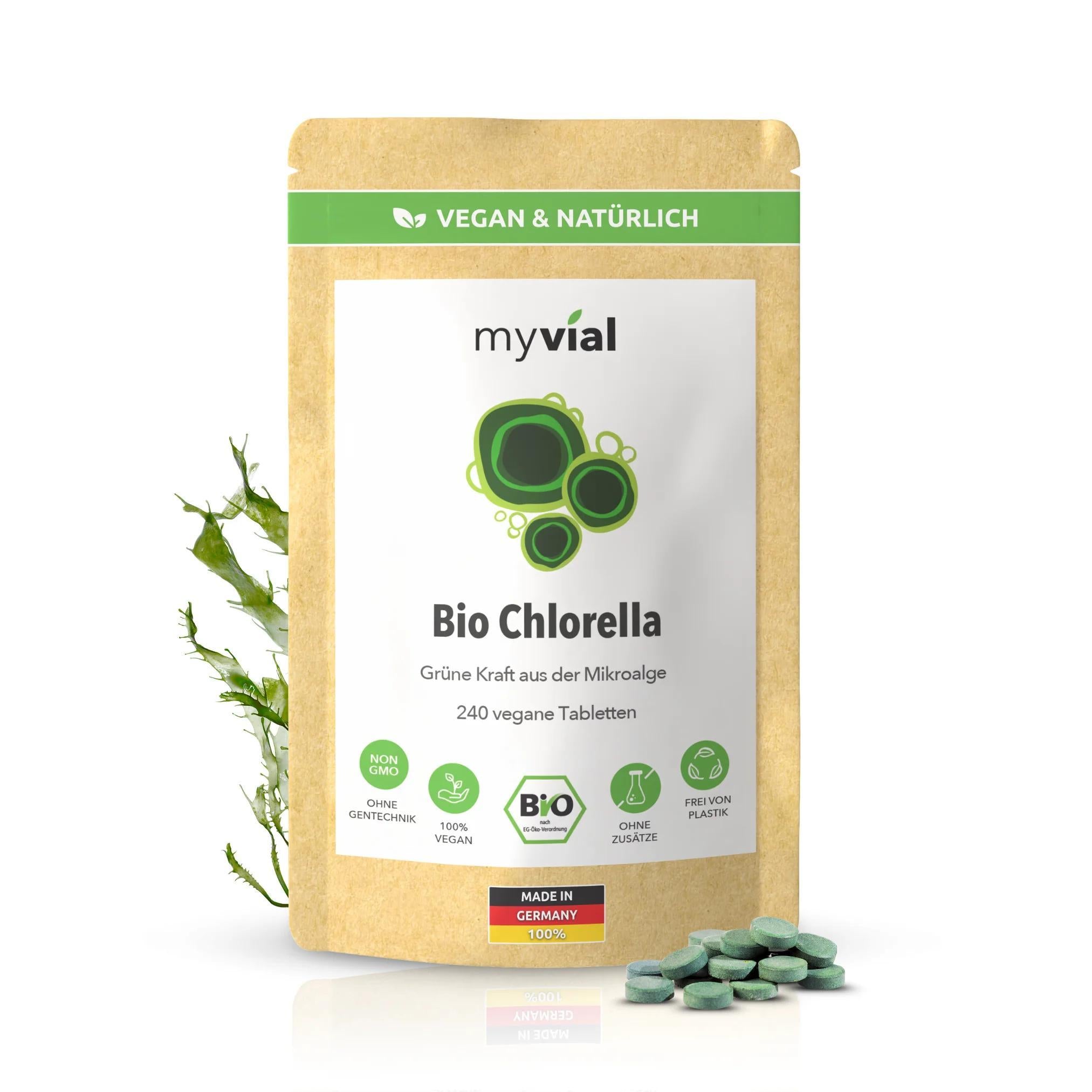 Bio Chlorella Tabletten hochdosiert, 240 Stück für Zuhause und Alltag – Hauptansicht