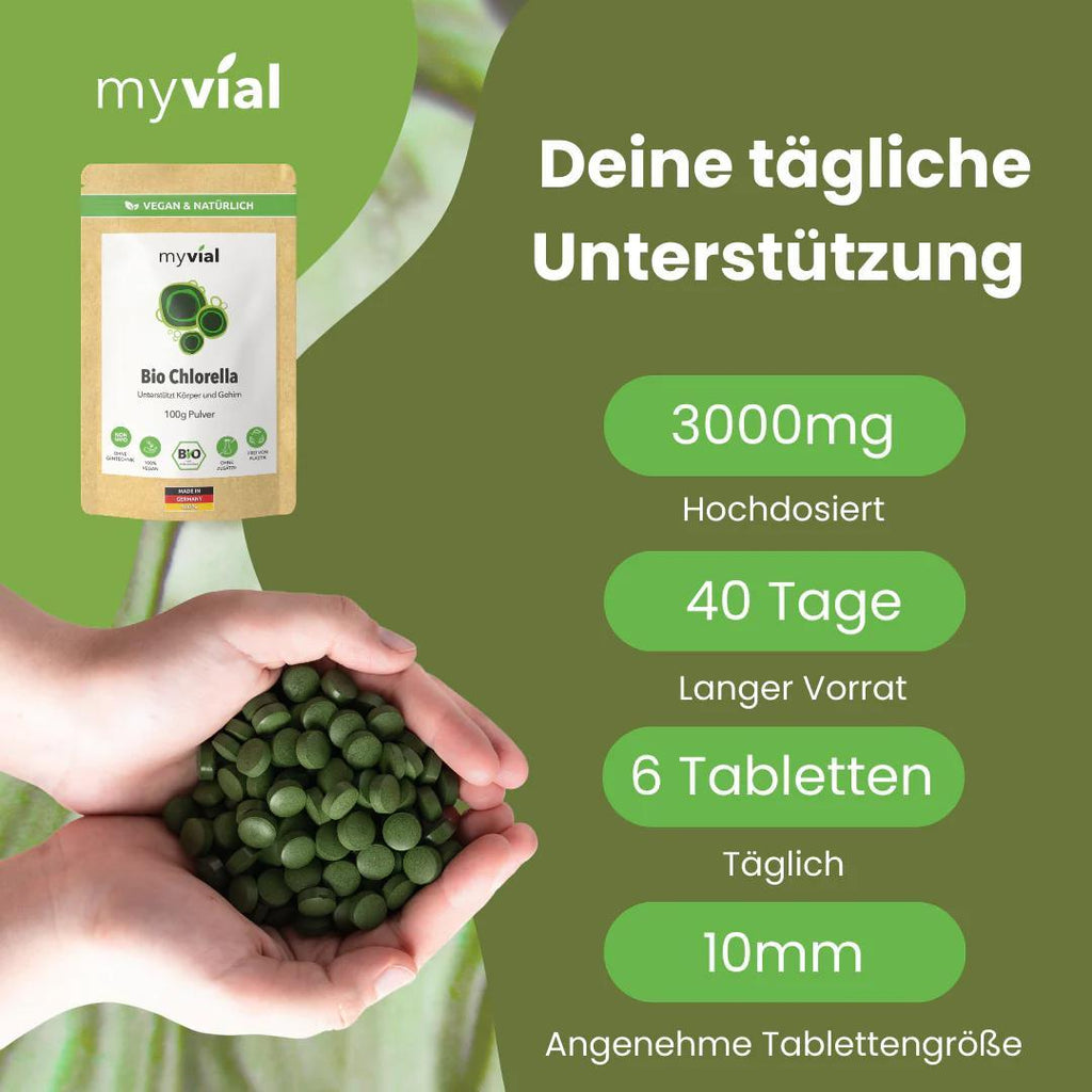 Bio Chlorella Tabletten hochdosiert, 240 Stück für Zuhause und Alltag – Detailansicht 3