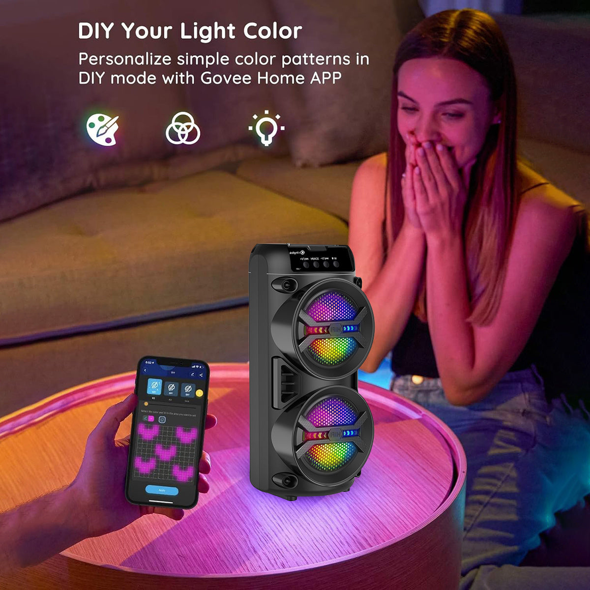 Bluetooth-Lautsprecher, 4000W für Zuhause und unterwegs – Detailansicht 2