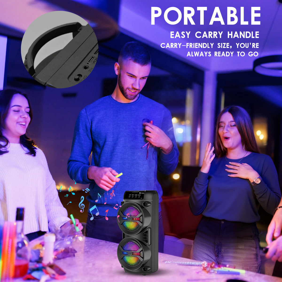Bluetooth-Lautsprecher, 4000W für Zuhause und unterwegs – Detailansicht 13