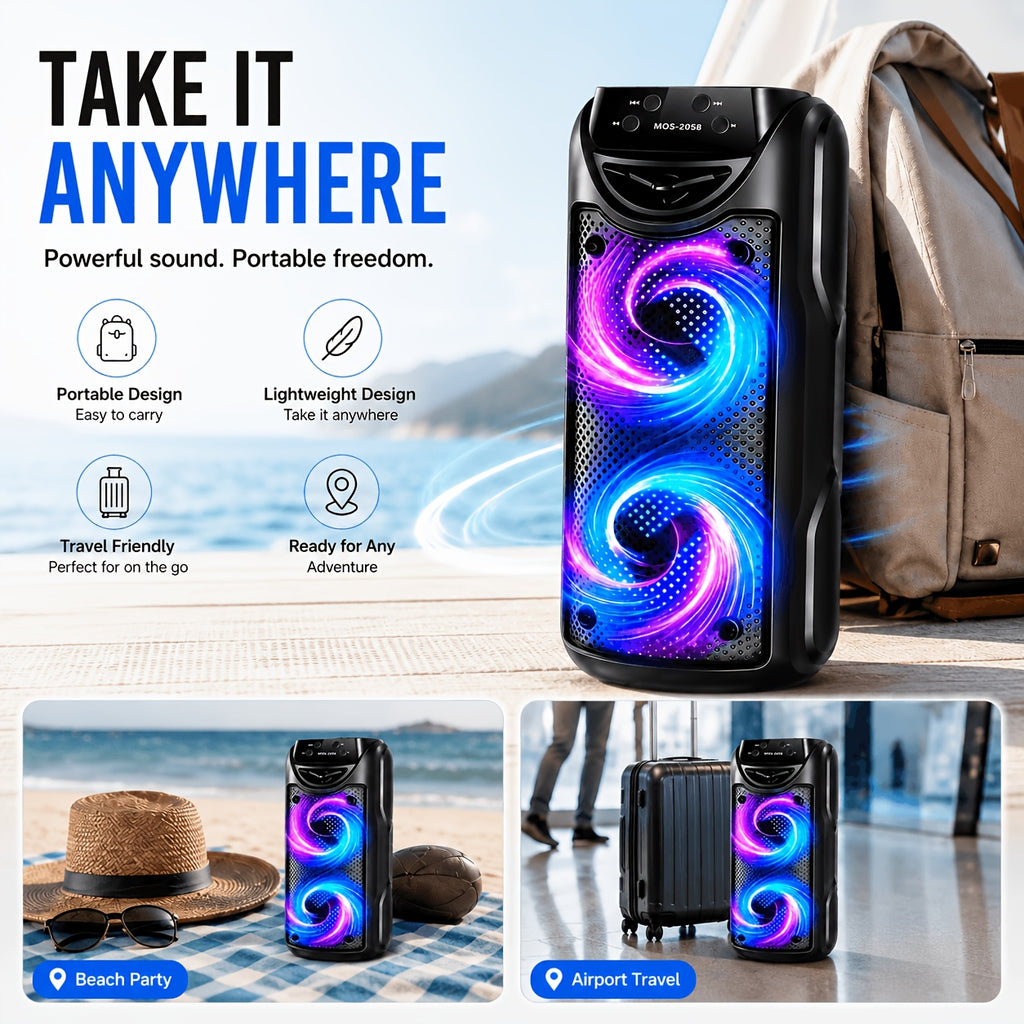 Bluetooth-Lautsprecher, Dualer 3-Zoll-Subwoofer mit tiefem Bass für unterwegs – Detailansicht 3