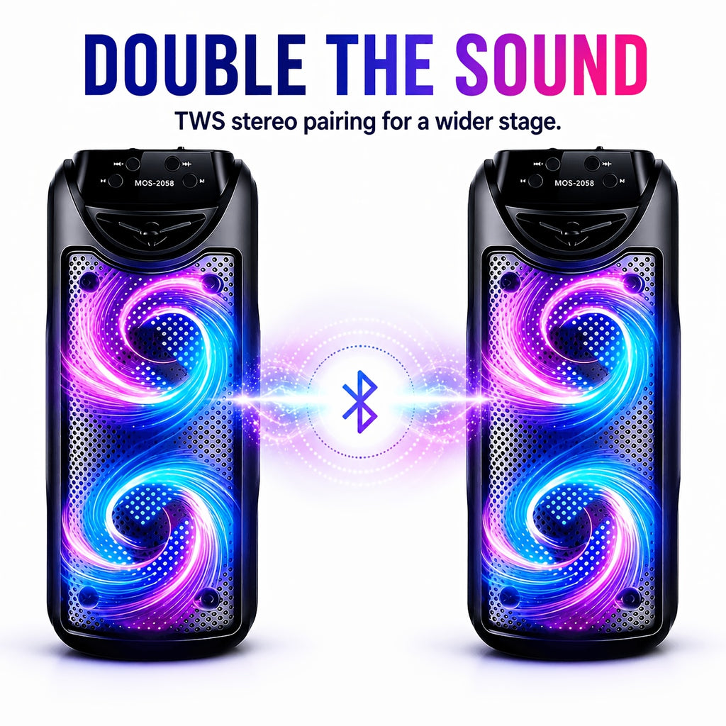 Bluetooth-Lautsprecher, Dualer 3-Zoll-Subwoofer mit tiefem Bass für unterwegs – Detailansicht 11