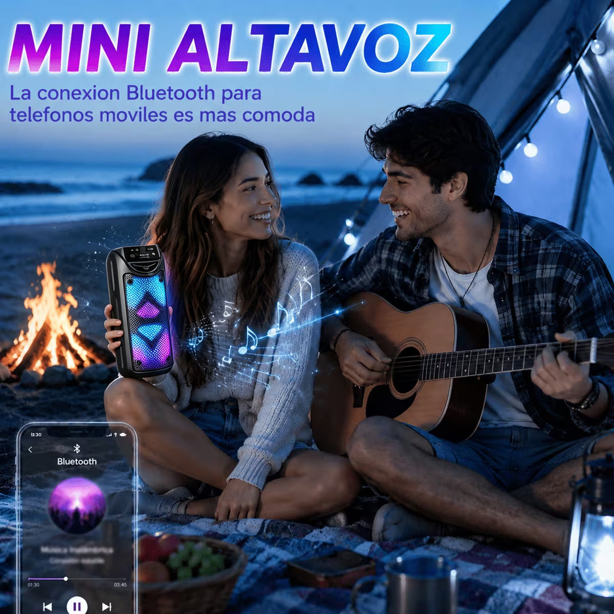 Bluetooth-Lautsprecher, LED-Beleuchtung für Alltag und Zuhause – Detailansicht 12