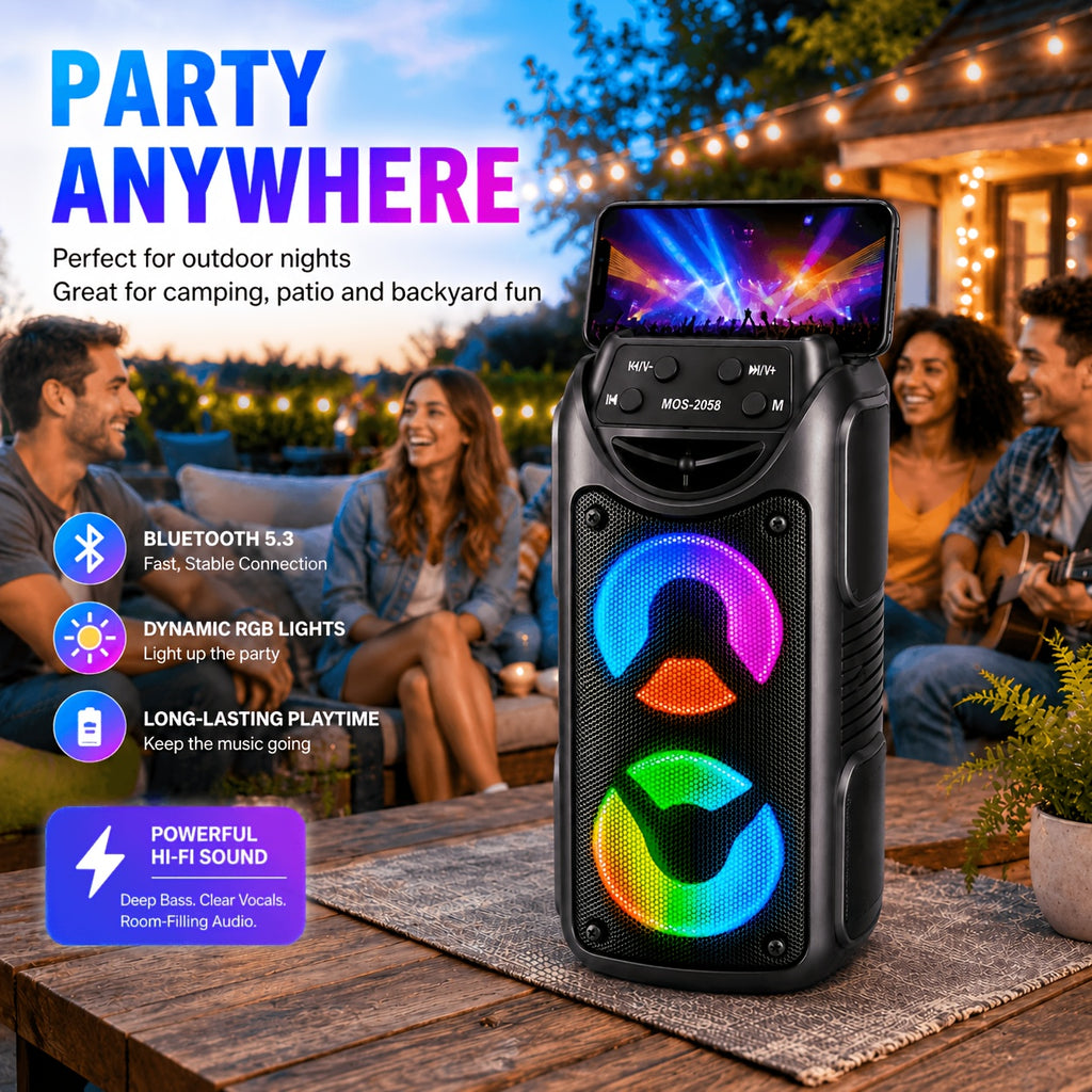Bluetooth-Lautsprecher, LED-Beleuchtung für Garten und Terrasse – Detailansicht 5