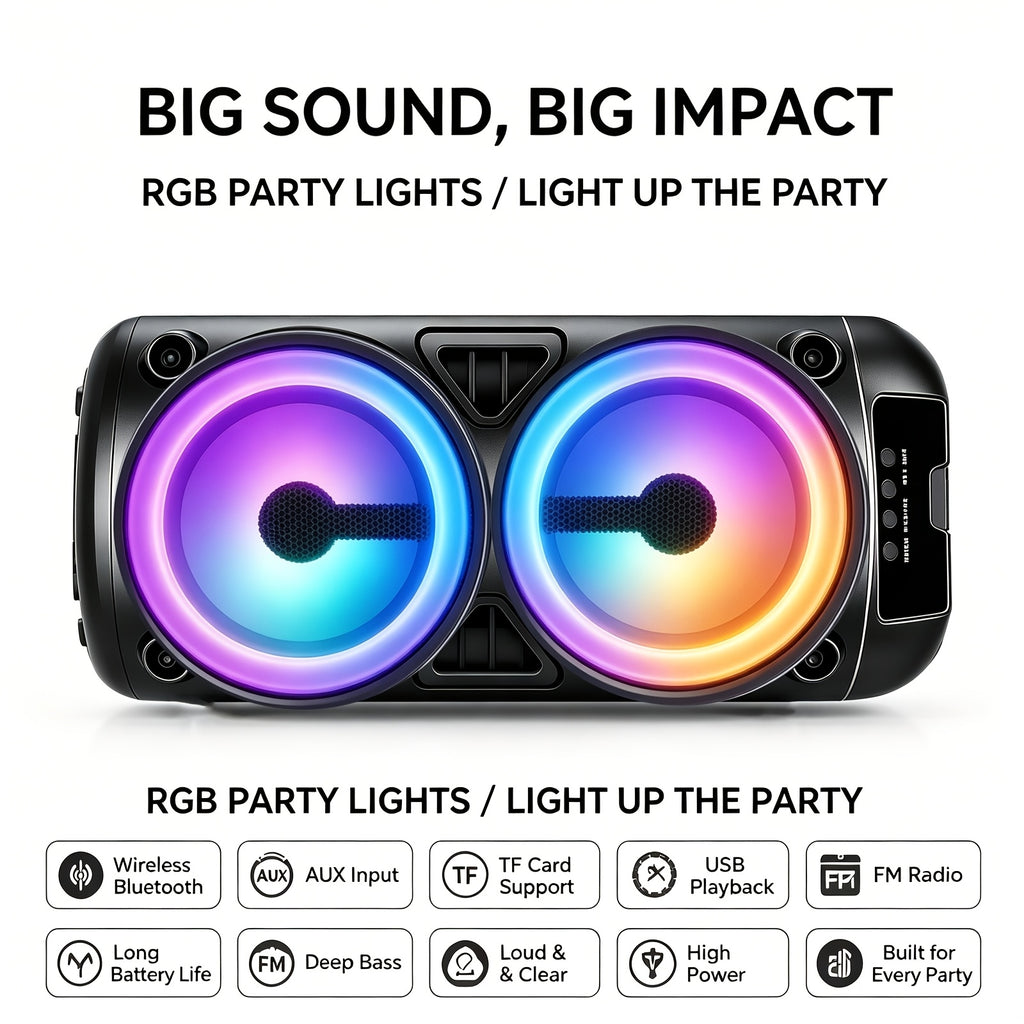 Bluetooth-Lautsprecher, LED-Beleuchtung für JBL und Geburtstage – Detailansicht 2