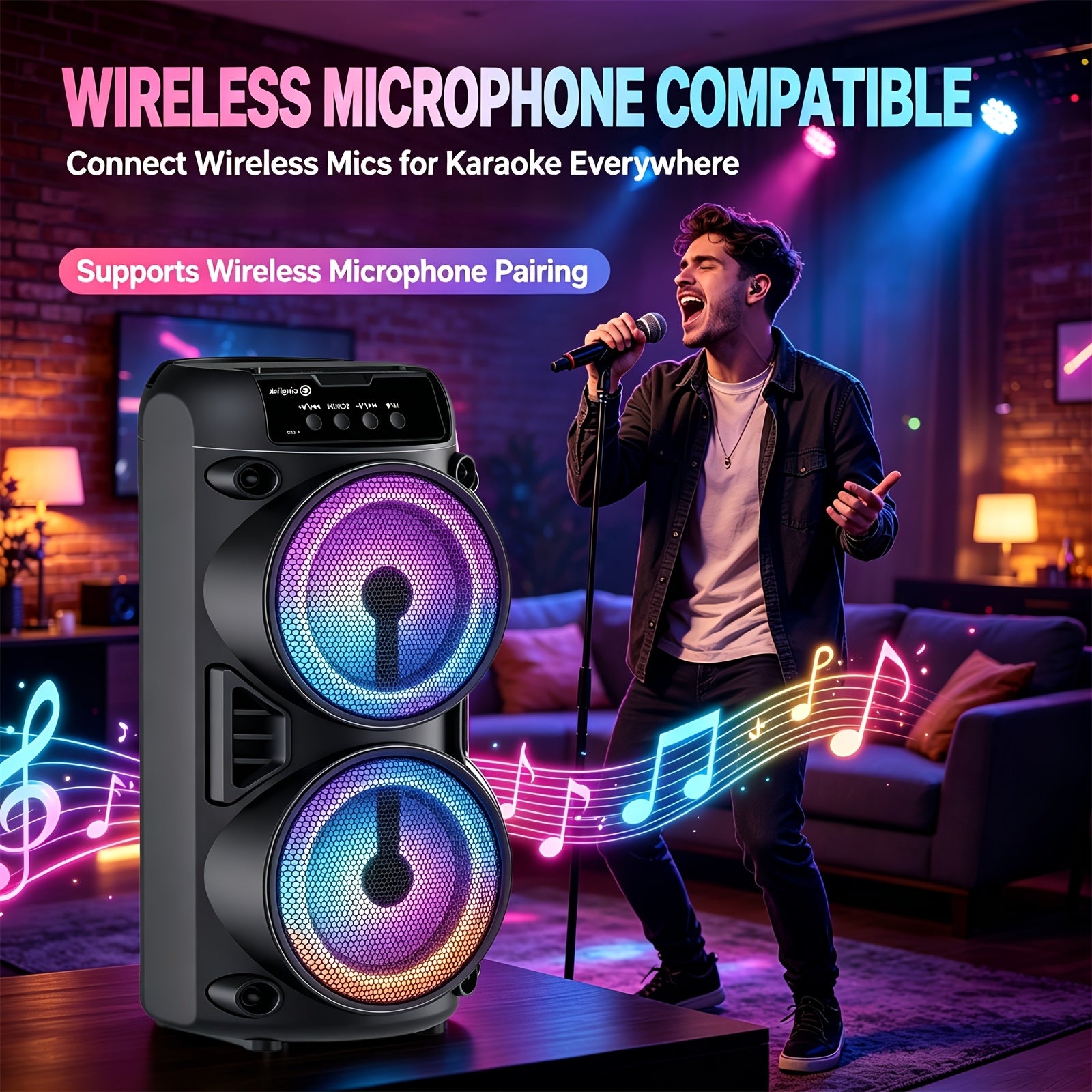 Bluetooth-Lautsprecher, LED-Beleuchtung für JBL und Geburtstage – Detailansicht 4