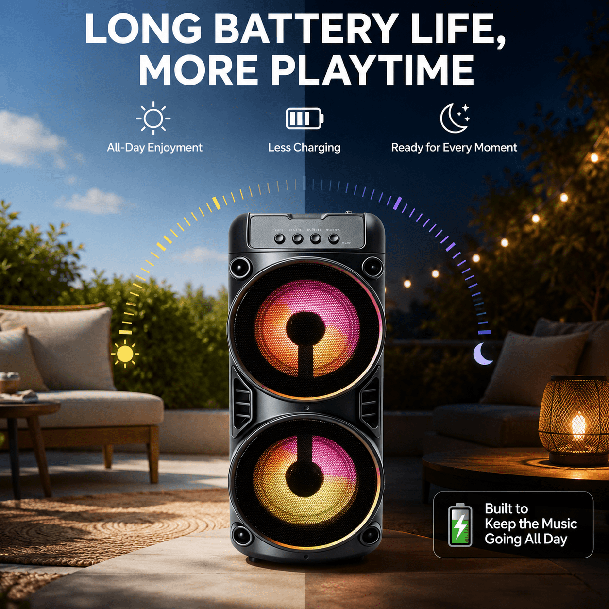 Bluetooth-Lautsprecher, LED-Beleuchtung für Outdoor-Geschenke und JBL – Detailansicht 6
