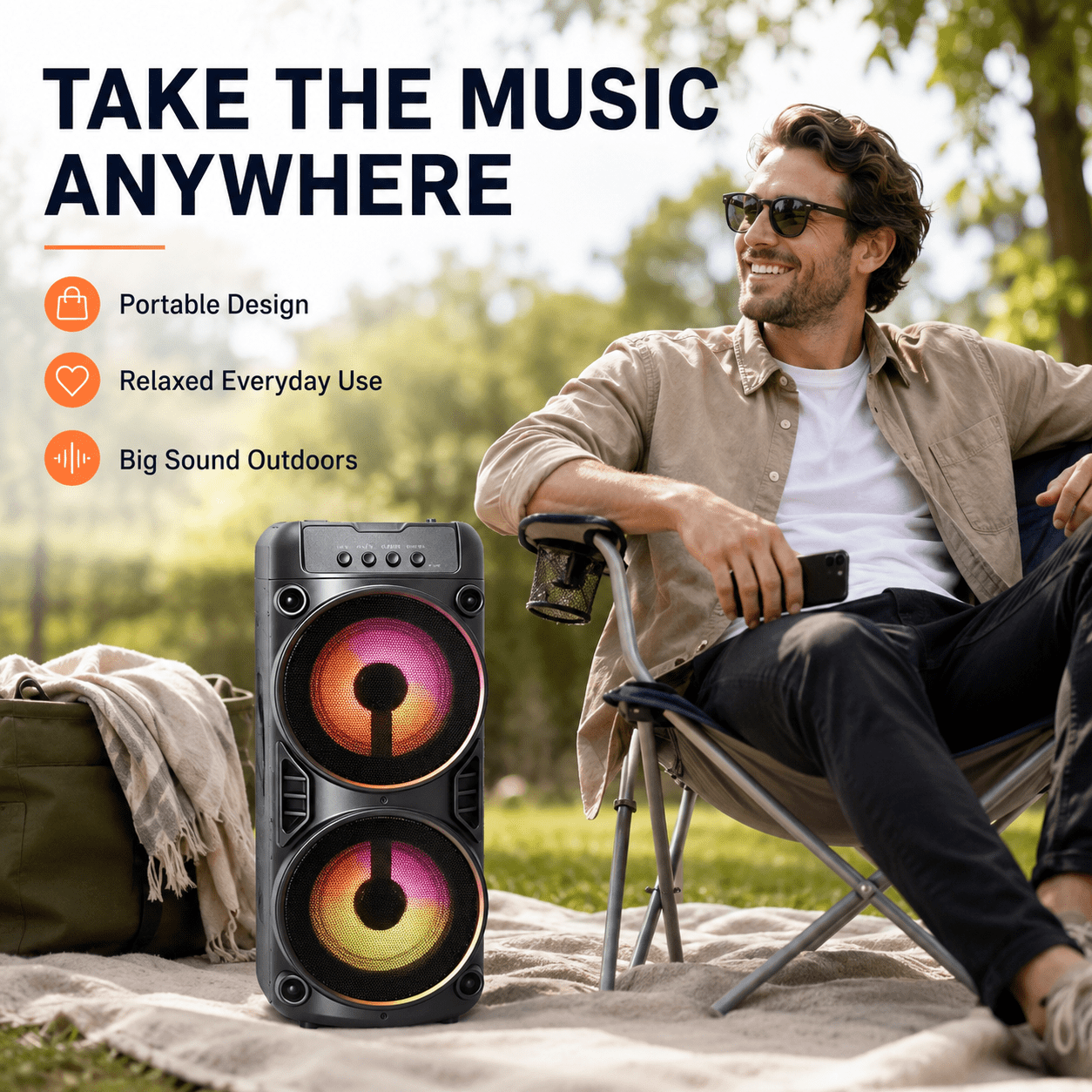 Bluetooth-Lautsprecher, LED-Beleuchtung für Outdoor-Geschenke und JBL – Detailansicht 10