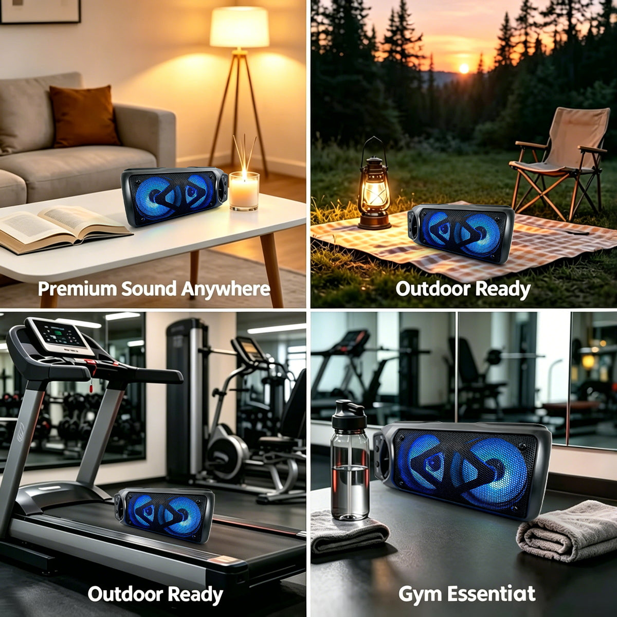 Bluetooth-Lautsprecher, Schwarz/pro für Zuhause und unterwegs – Detailansicht 17