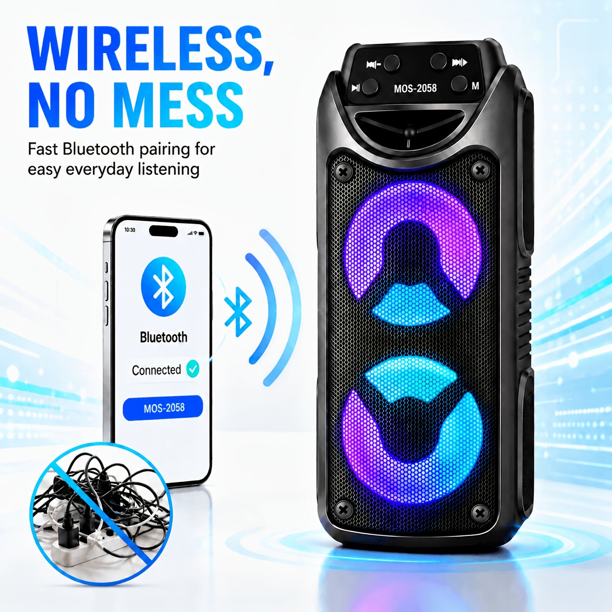 Bluetooth-Lautsprecher, Sky Schwarz-bass Enhanced Edition für Zuhause – Hauptansicht