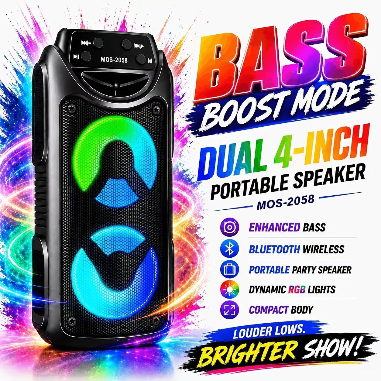 Bluetooth-Lautsprecher, Sky Schwarz-bass Enhanced Edition für Zuhause – Detailansicht 2