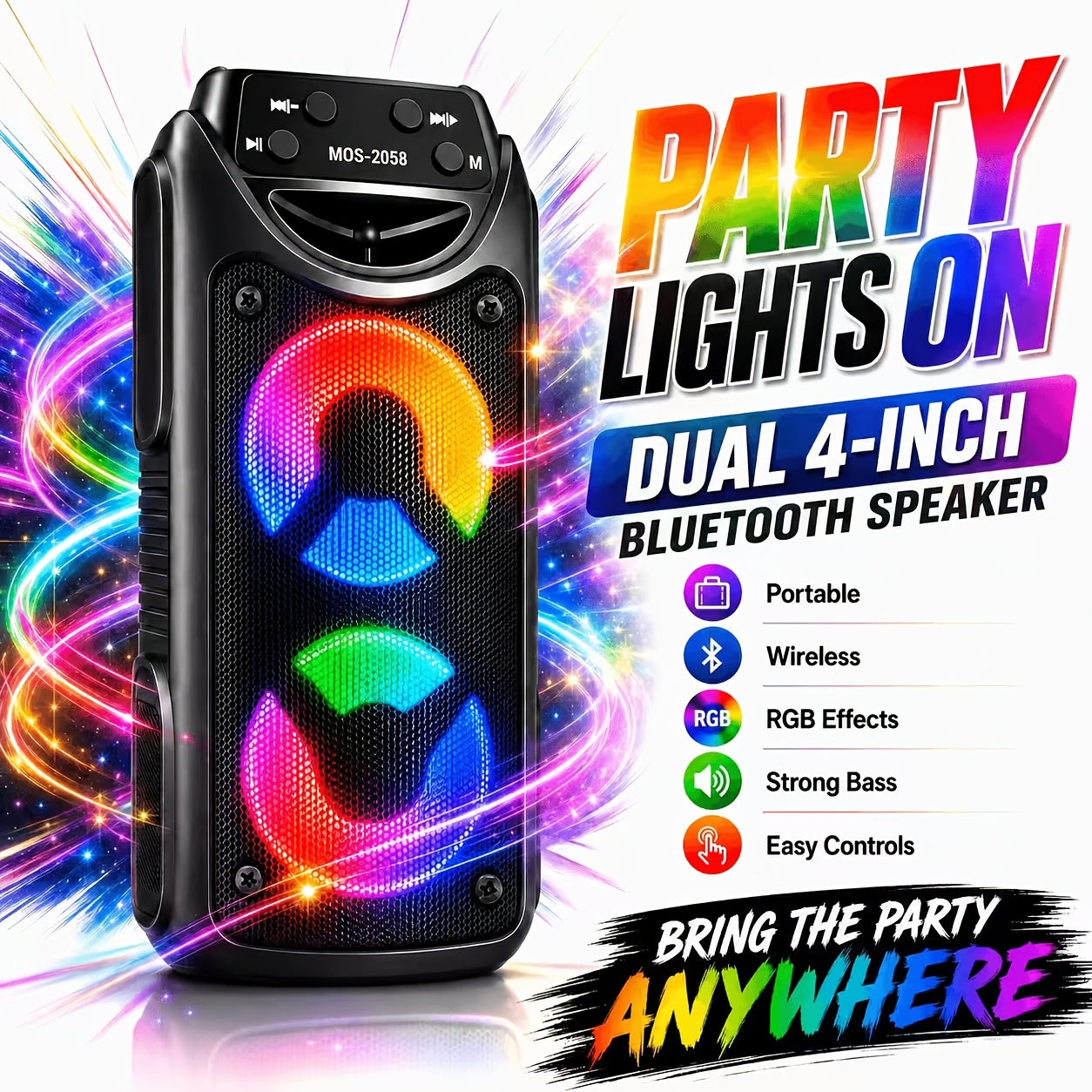 Bluetooth-Lautsprecher, Sky Schwarz-bass Enhanced Edition für Zuhause – Detailansicht 3