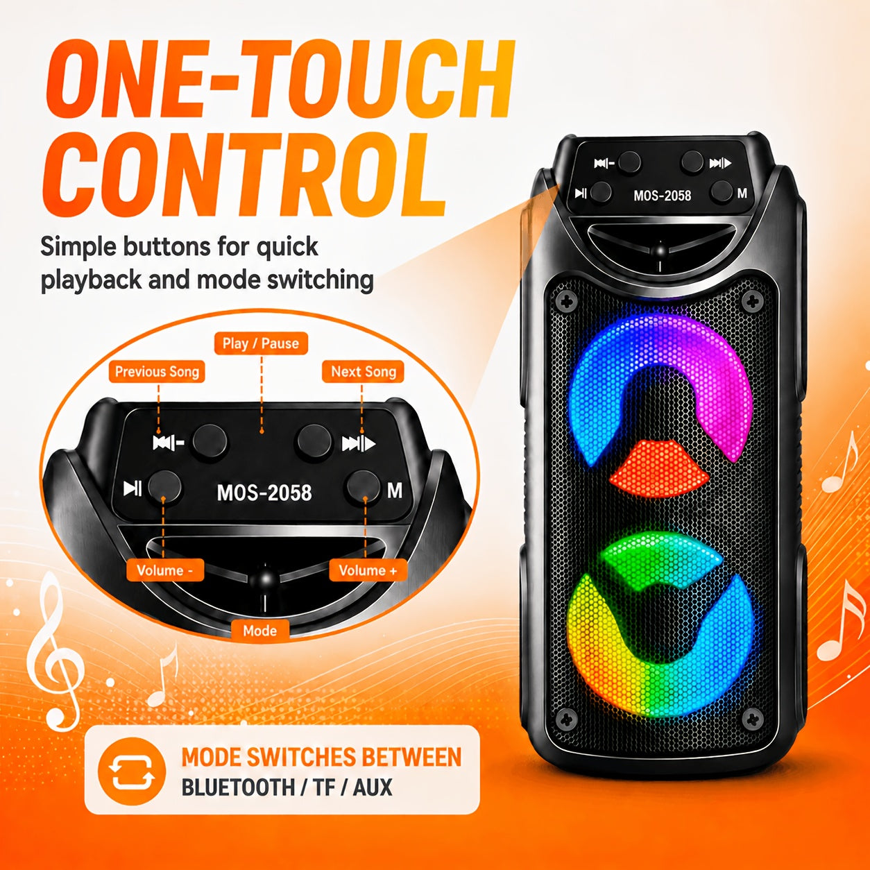 Bluetooth-Lautsprecher, Sky Schwarz-bass Enhanced Edition für Zuhause – Detailansicht 6