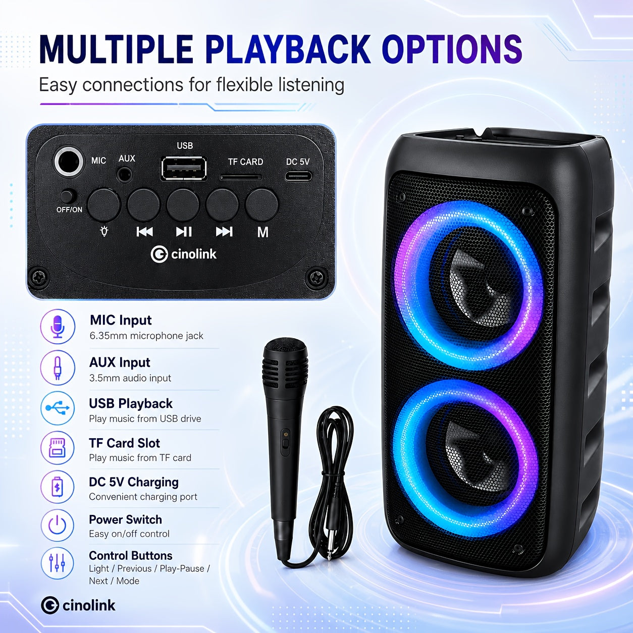 Bluetooth-Lautsprecher, Sky Schwarz-bass Enhanced Edition für Zuhause und unterwegs – Hauptansicht