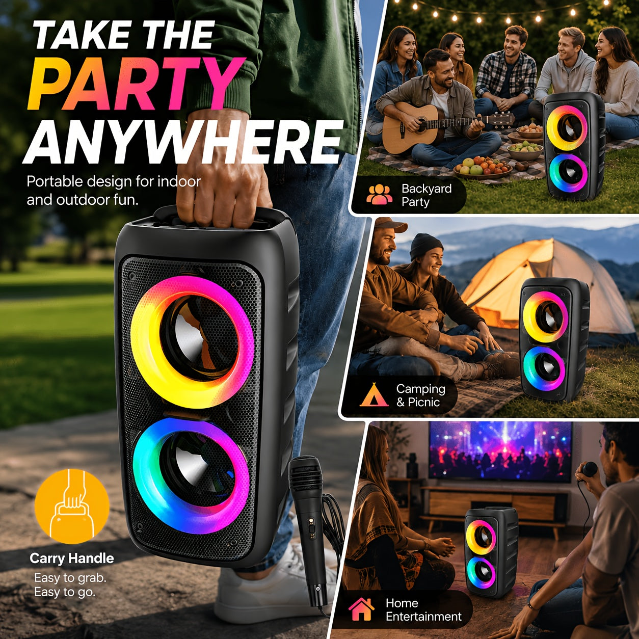 Bluetooth-Lautsprecher, Sky Schwarz-bass Enhanced Edition für Zuhause und unterwegs – Detailansicht 9