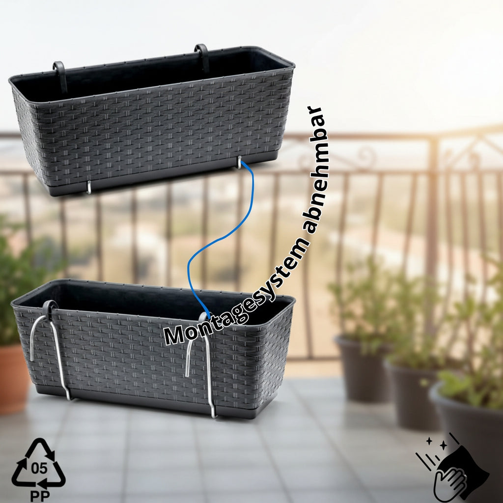 Blumenkästen, Metall für Garten und Terrasse – Detailansicht 3