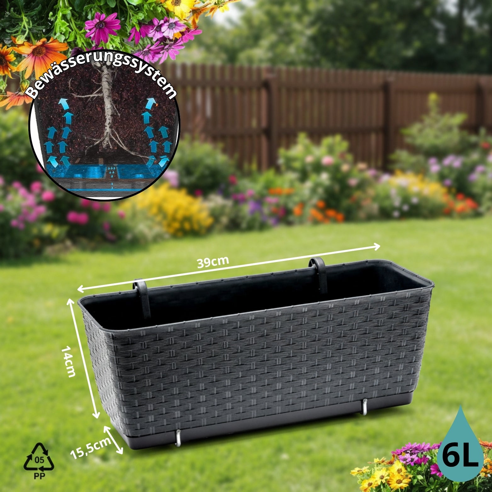 Blumenkästen, Metall für Garten und Terrasse – Detailansicht 8