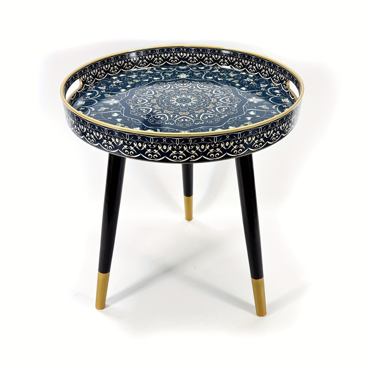 Boho-Chic Runder Couchtisch-Tablett, Bild 4 für Teestunde und Entspannung – Detailansicht 4