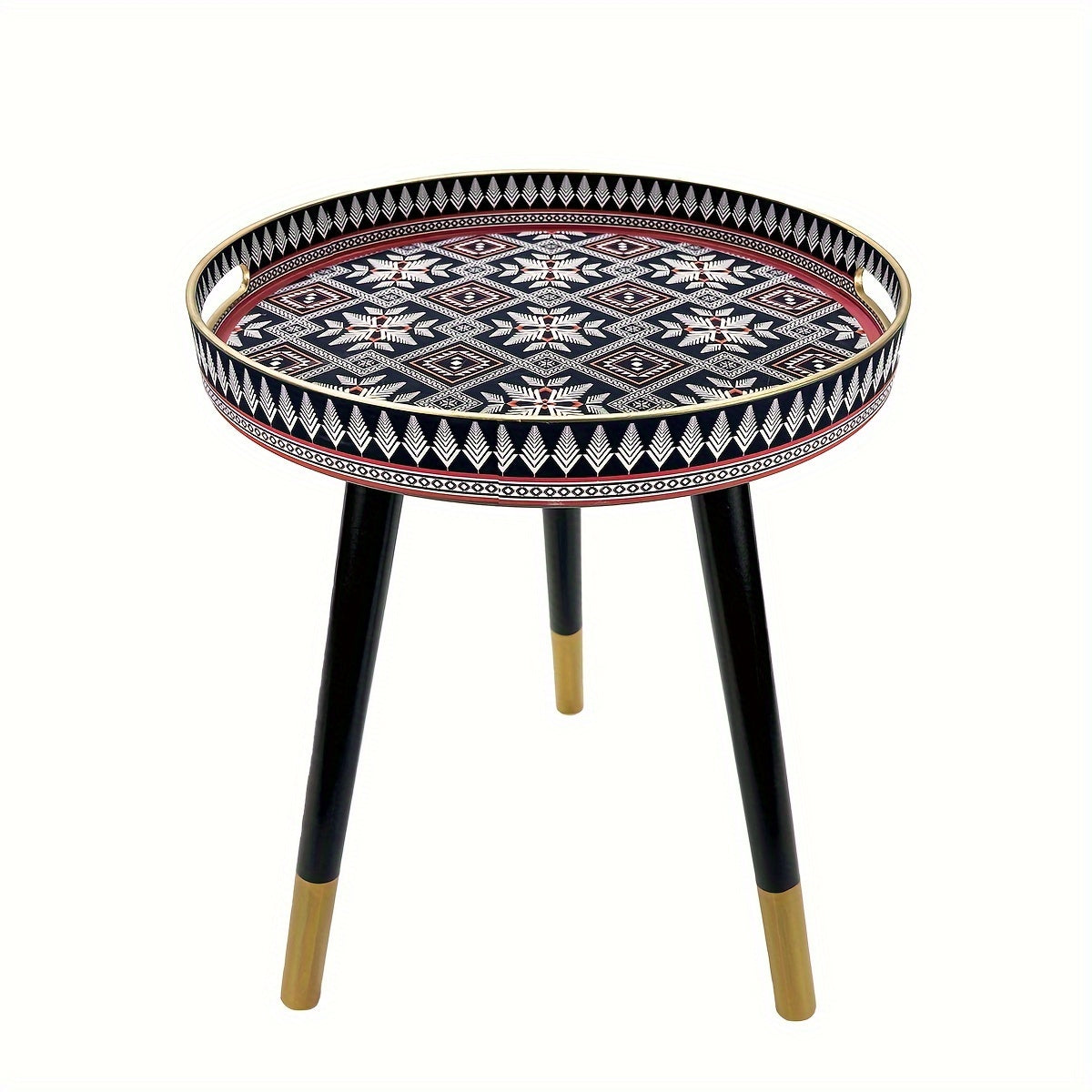 Boho-Chic Runder Couchtisch-Tablett, Bild 4 für Teestunde und Entspannung – Detailansicht 8