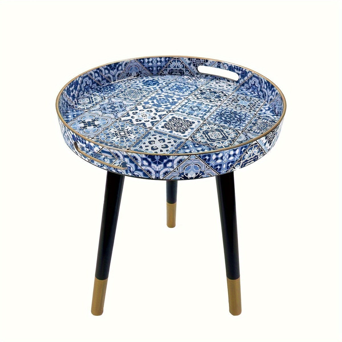 Boho-Chic Runder Couchtisch-Tablett, Bild 4 für Teestunde und Entspannung – Detailansicht 9