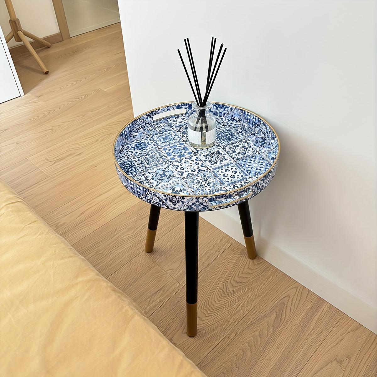 Boho-Chic Runder Couchtisch-Tablett, Bild 4 für Teestunde und Entspannung – Detailansicht 11
