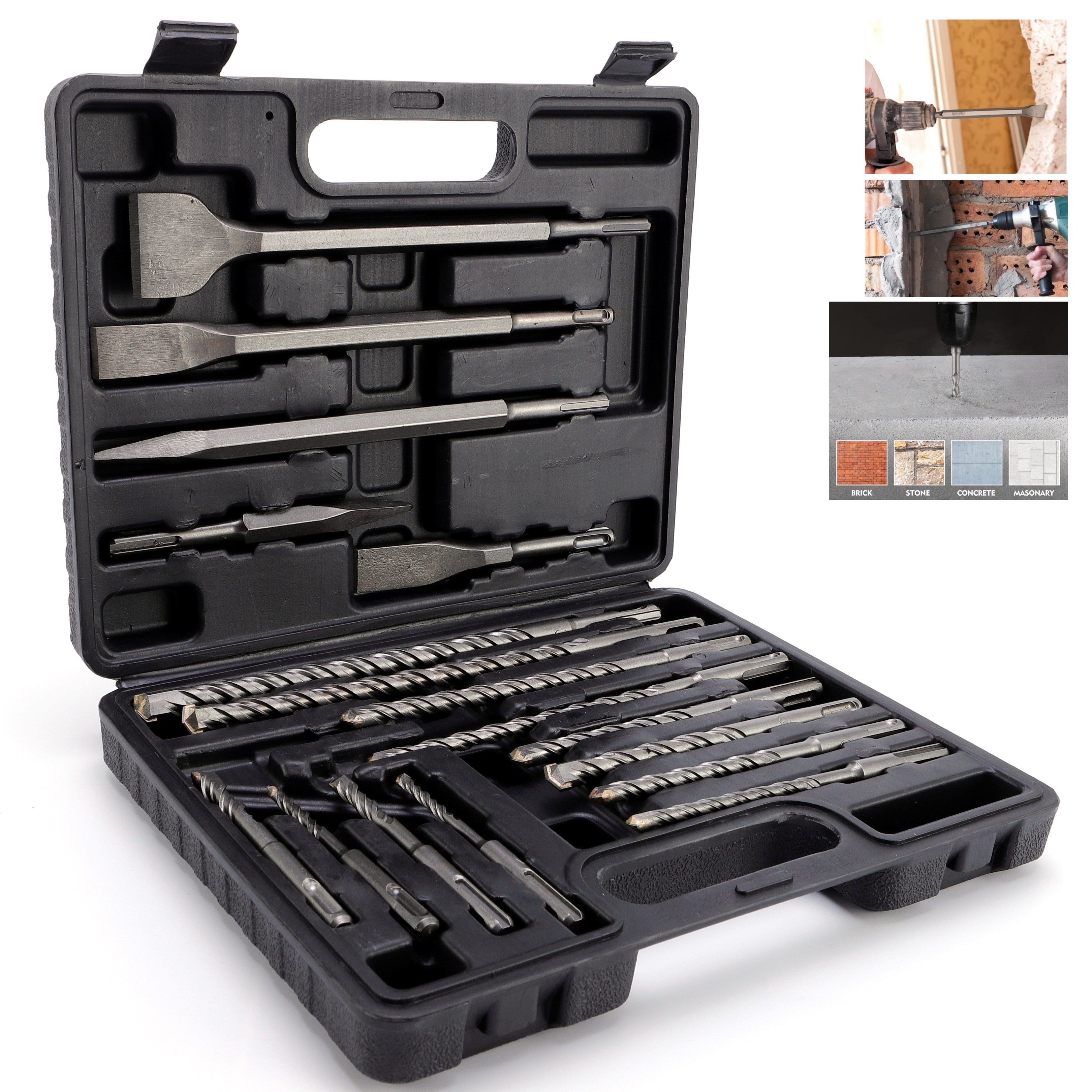 Bohrhammer, 17-teiliges SDS PLUS Elektrohammer-Bohrer und Meißel für Alltag und Zuhause – Hauptansicht