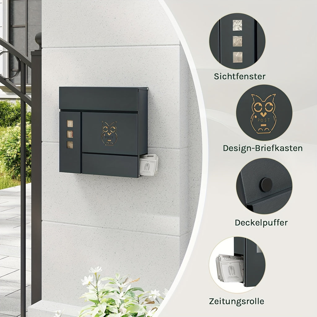 Briefkasten für die Wand, 37 x 37 x 10,5 cm für die Wand und Alltag – Detailansicht 3