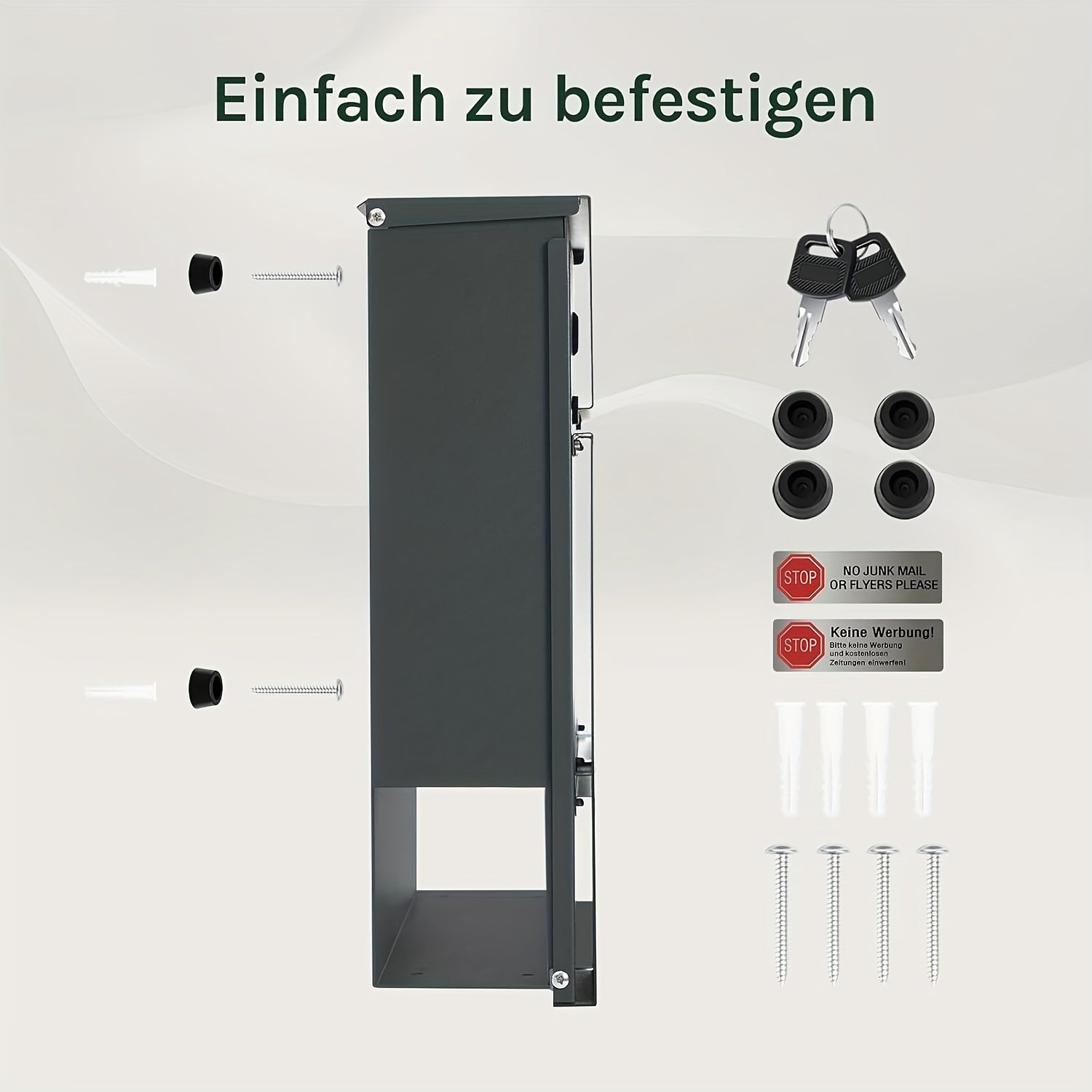 Briefkasten für die Wand, 37 x 37 x 10,5 cm für die Wand und Alltag – Detailansicht 8
