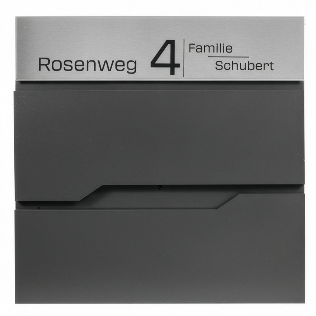 Briefkasten personalisiert, anthrazit RAL7016 für Alltag und Zuhause – Hauptansicht