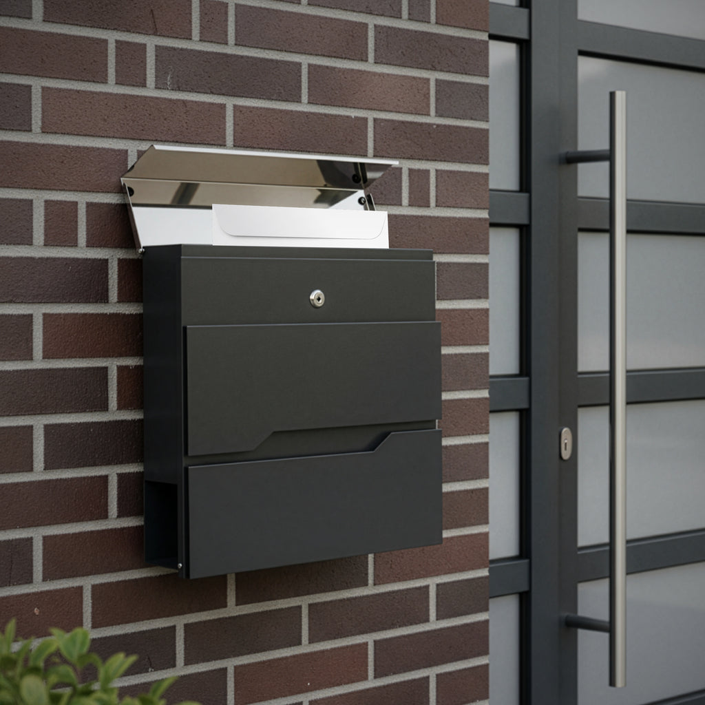 Briefkasten personalisiert, anthrazit RAL7016 für Alltag und Zuhause – Detailansicht 3