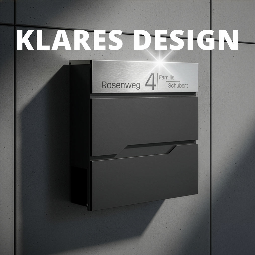Briefkasten personalisiert, anthrazit RAL7016 für Alltag und Zuhause – Detailansicht 13