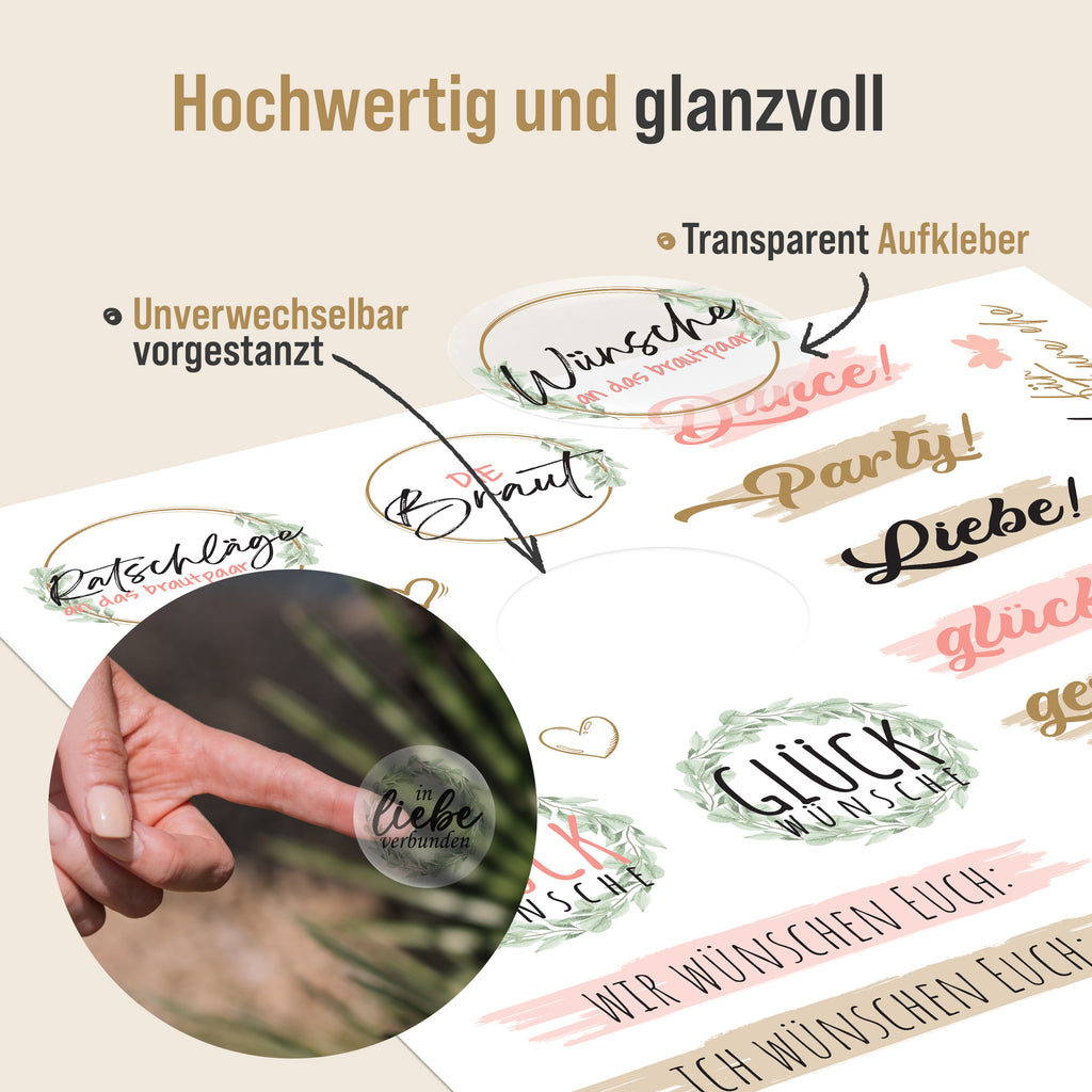 Buch colortouch Hochzeit Sticker Gästebuch (325 Motive), Aufkleber, Deutsch für Fotoalbum und Scrapbook – Detailansicht 2