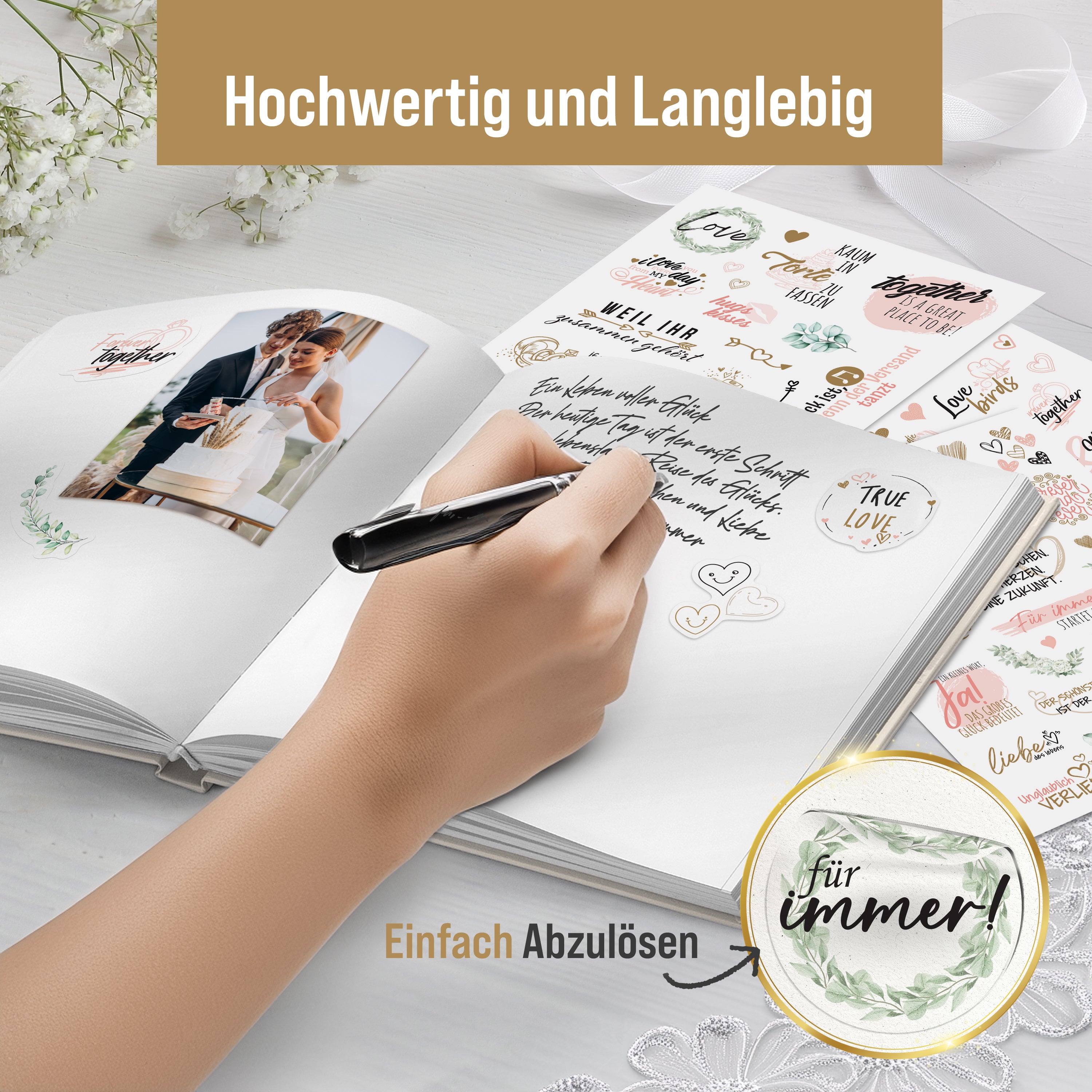 Buch colortouch Hochzeit Sticker Gästebuch (325 Motive), Aufkleber, Deutsch für Fotoalbum und Scrapbook – Detailansicht 3