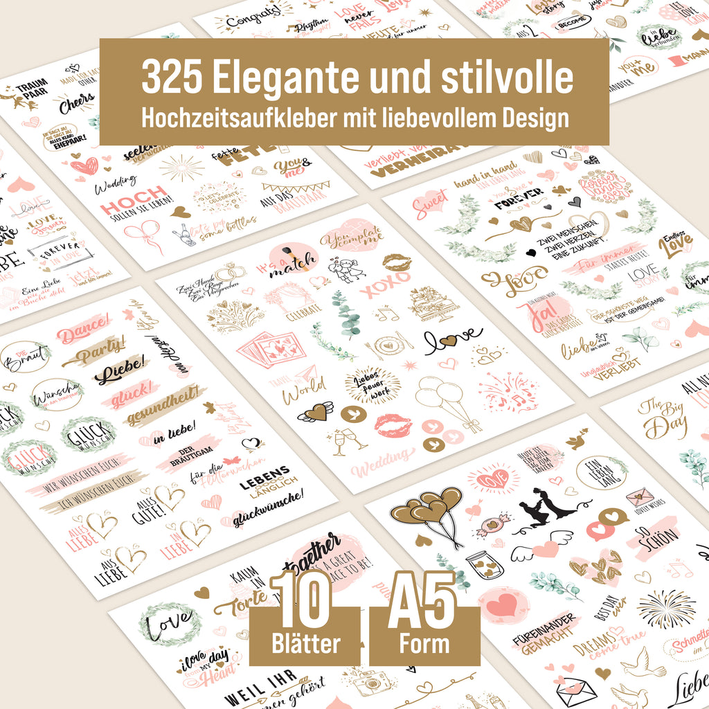 Buch colortouch Hochzeit Sticker Gästebuch (325 Motive), Aufkleber, Deutsch für Fotoalbum und Scrapbook – Detailansicht 5