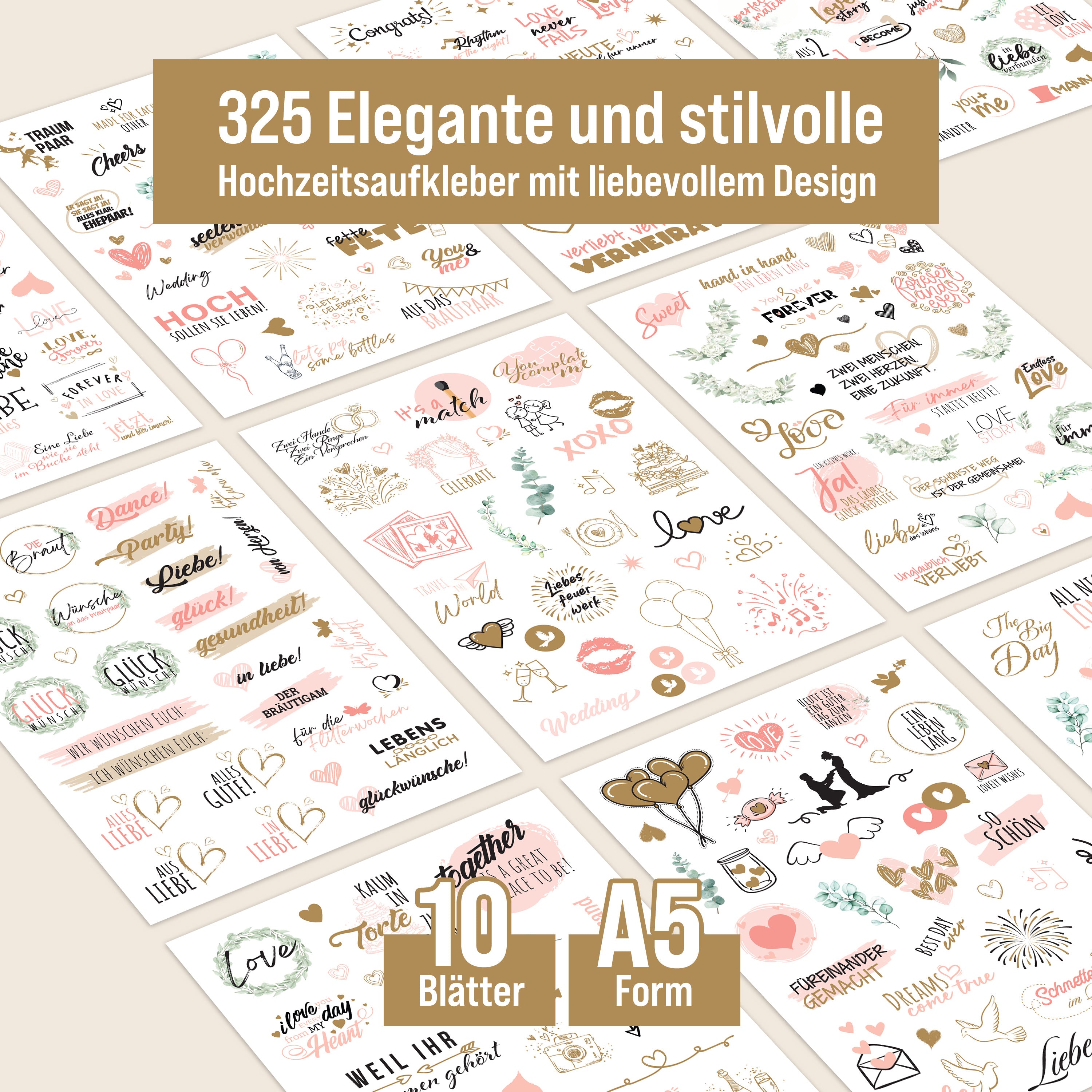 Buch colortouch Hochzeit Sticker Gästebuch (325 Motive), Aufkleber, Deutsch für Fotoalbum und Scrapbook – Detailansicht 5