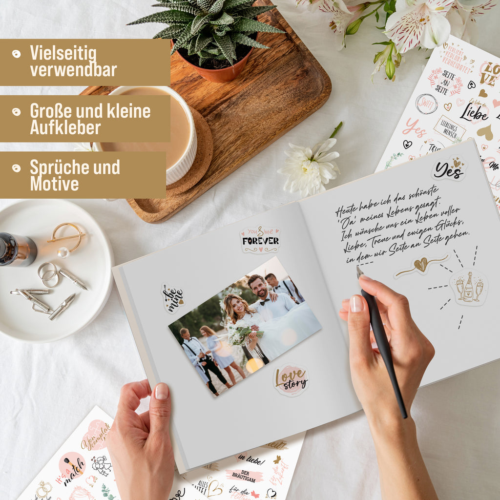 Buch colortouch Hochzeit Sticker Gästebuch (325 Motive), Aufkleber, Deutsch für Fotoalbum und Scrapbook – Detailansicht 6