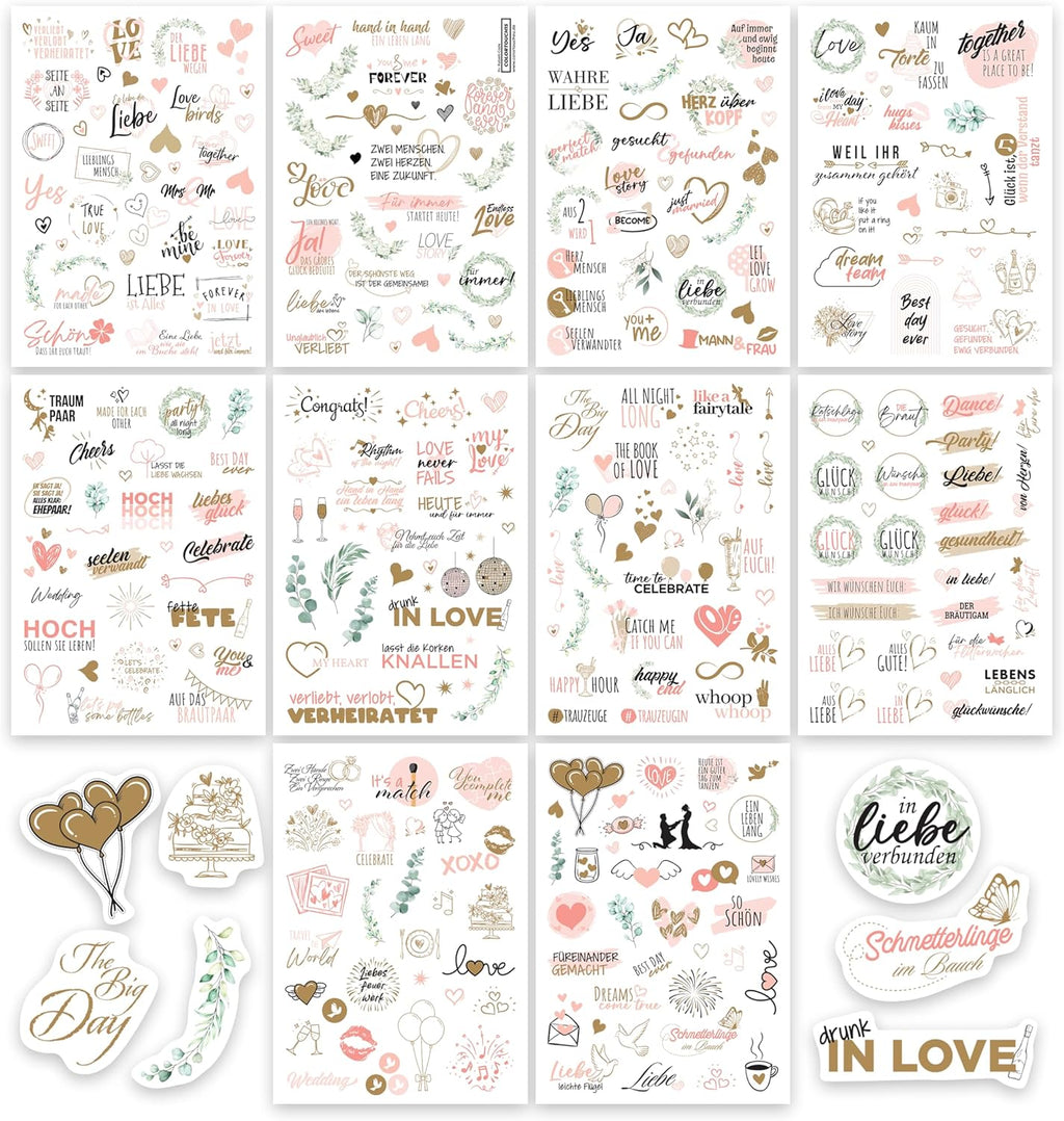 Buch colortouch Hochzeit Sticker Gästebuch (325 Motive), Aufkleber, Deutsch für Fotoalbum und Scrapbook – Detailansicht 7