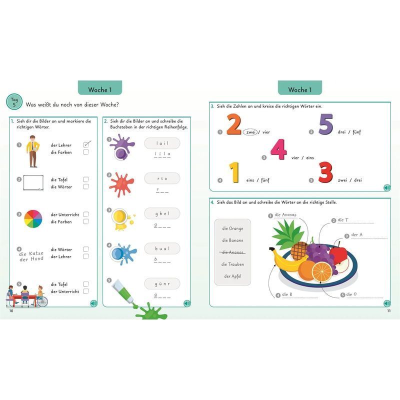 Buch Deutsch für clevere Kids 5 Wörter am Tag, Taschenbuch für Hobby und Kreativprojekte – Detailansicht 4
