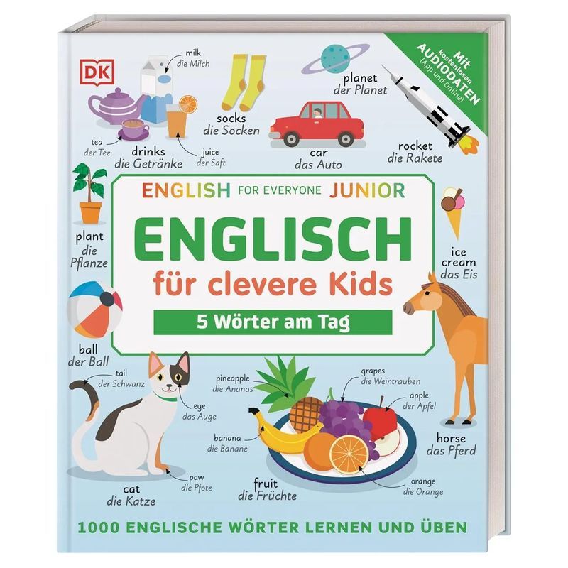 Buch Englisch für clevere Kids 5 Wörter am Tag, 1000 englische Wörter, Taschenbuch für Hobby – Hauptansicht
