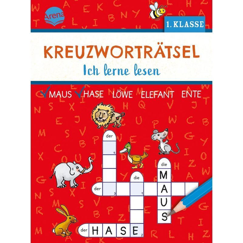 Buch Kreuzworträtsel. Ich lerne lesen (1. Klasse), 40 Kreuzworträtsel, Taschenbuch für Hobby – Hauptansicht