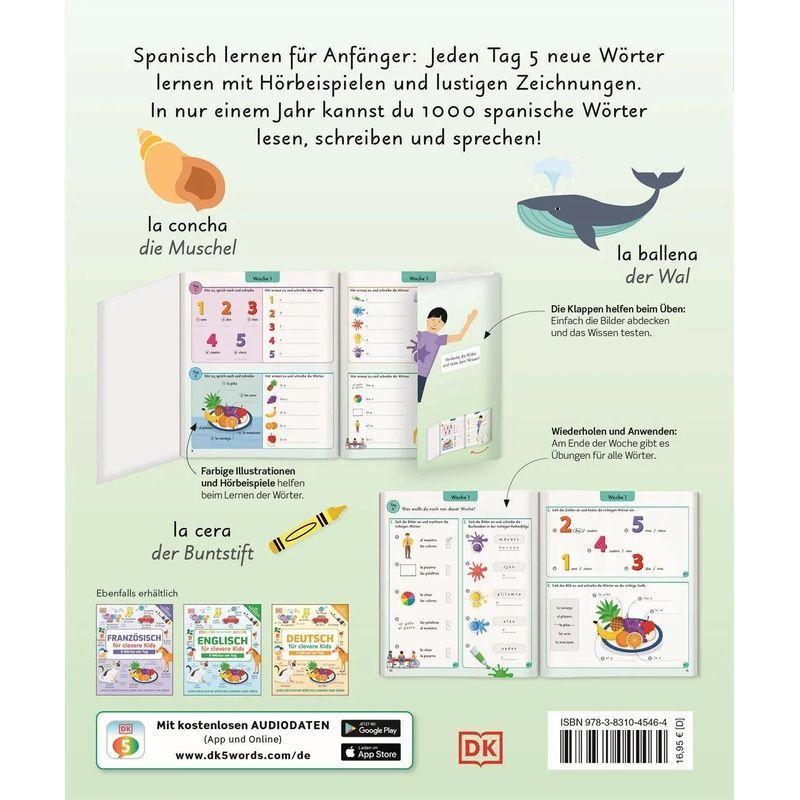 Buch Spanisch für clevere Kids 5 Wörter am Tag, Taschenbuch für Hobby und Kreativprojekte – Detailansicht 2