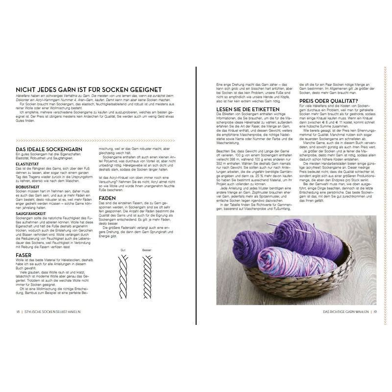 Buch Stylische Socken selbst häkeln, Taschenbuch für Hobby und Kreativprojekte – Detailansicht 3
