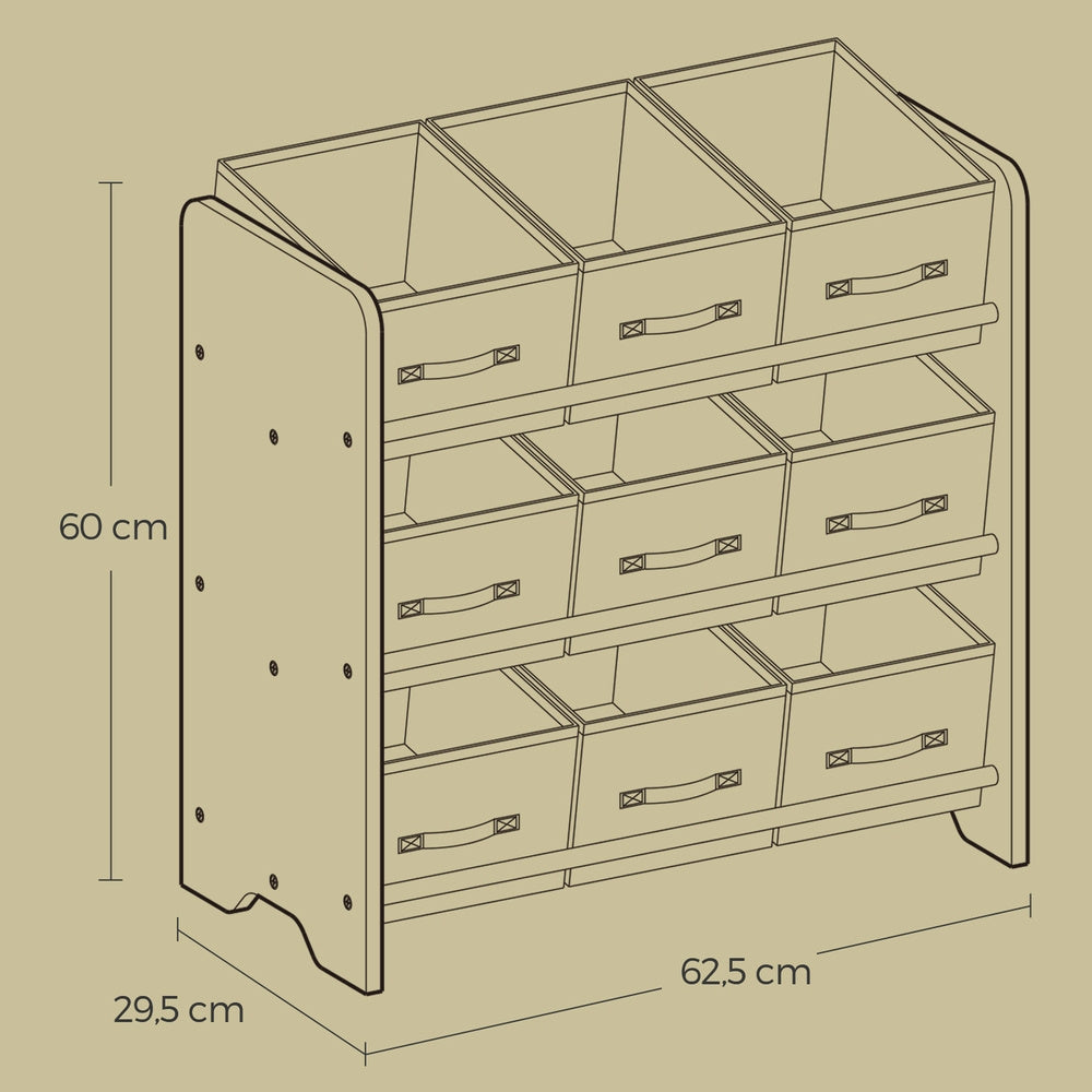 Bücherregal, 29,5 x 62,5 x 60 cm für Wohnzimmer und Arbeitszimmer – Detailansicht 6